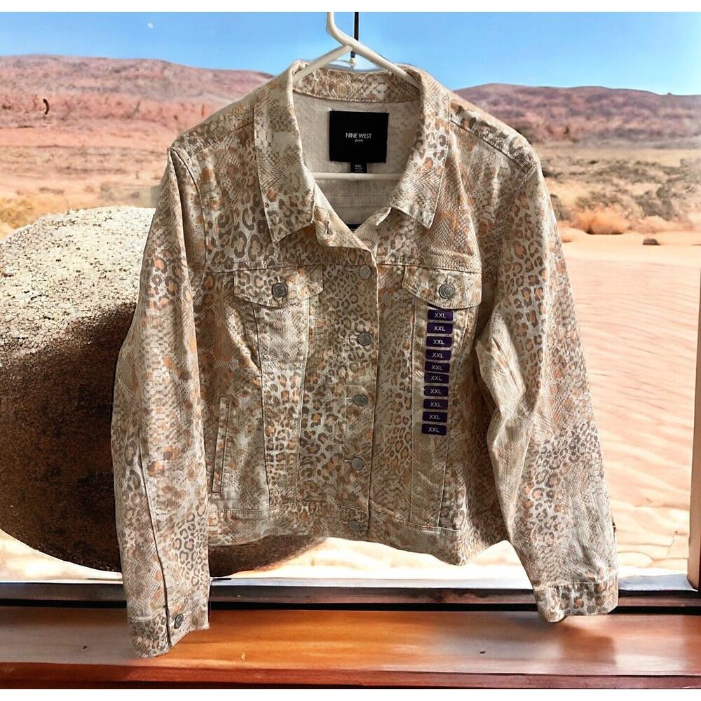 NWT Nine West Jeans‎ Women's Size XXL Exotic Leopard Print Sarah Jacket